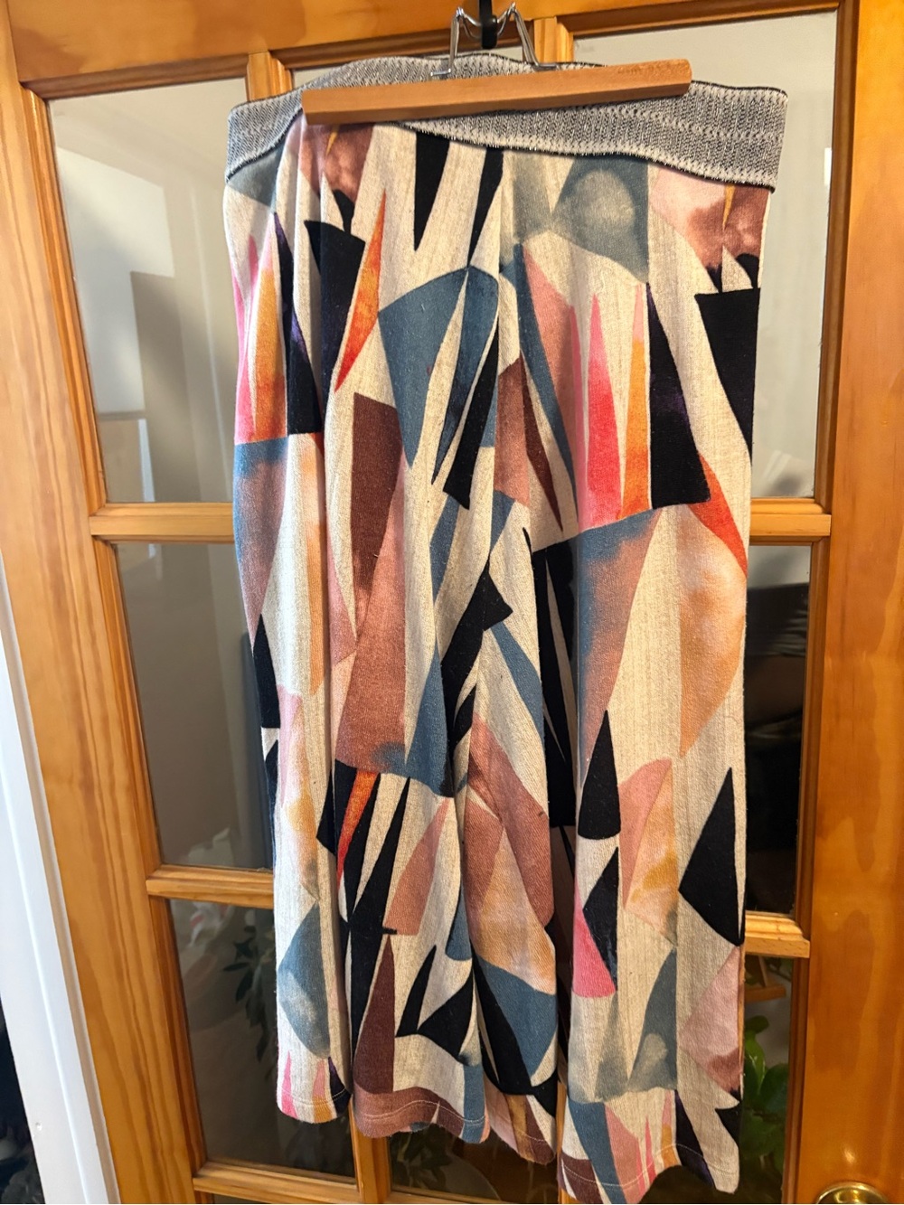 Anthropologie Abstract Print Midi Skirt in Multicolor